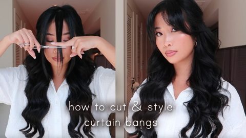 how to cut curtain bangs